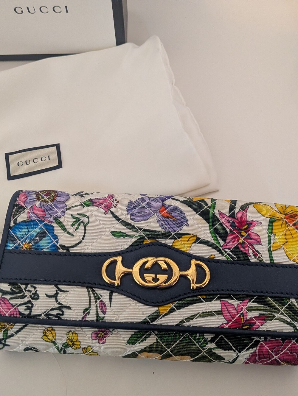 Gucci Flora Horsebit Oversized Wallet Canvas & Leather - Picture 3 of 12